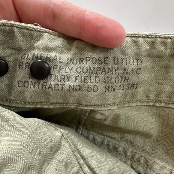 RRL Double Ralph Lauren Polo Green Herringbone Twill Military Shorts Mens 29 - Picture 4 of 12